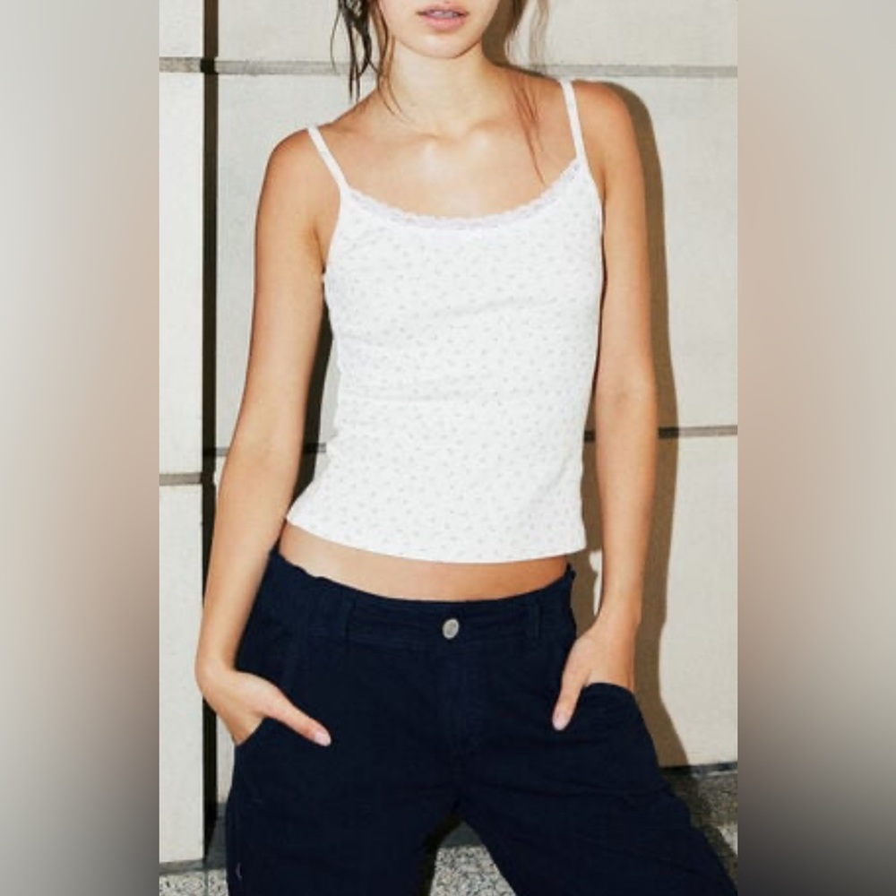 Brandy Melville Skylar Blue Ditsy Floral Women's Tank Top